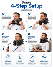 Cervical Spine Traction Neck Pillow – Adjustable Inflatable Neck Support Collar